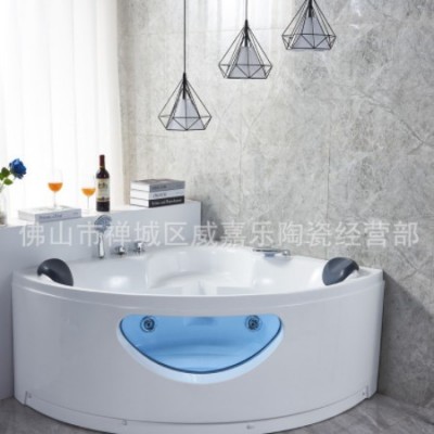 厂家批发 亚克力1.2米1.3米三角扇形情侣浴缸 家用小户型按摩浴池