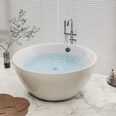 工厂直供酒店民宿按摩浴缸圆形彩色亚克力独立式浴缸1.1米--1.6米