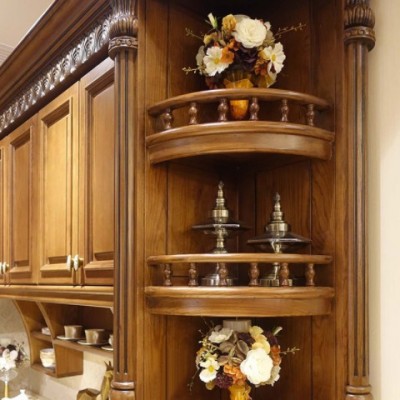 厨柜 整体厨房橱柜门地柜实木吊柜美式整体橱柜全屋定 制橱柜批发